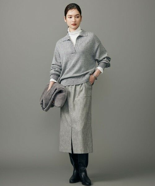 自由区 / ジユウク ミニ・ひざ丈スカート | シルクネップツイード スカート | 詳細4