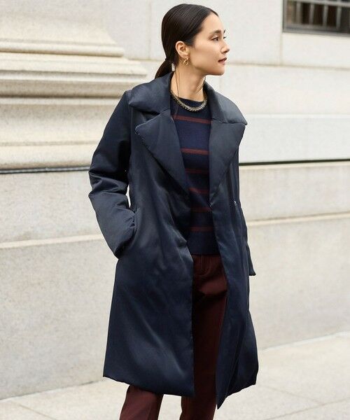 自由区/ジユウク ブライトダウン コート ネイビー 36