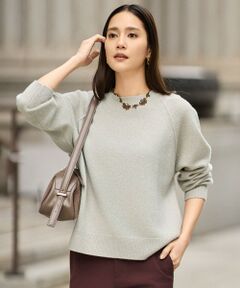 自由区 / ジユウク ニット・セーター | 【カタログ掲載】ウールカシミヤブレンドスパンコールラグランスリーブ ニット