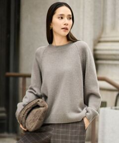 自由区 / ジユウク ニット・セーター | 【カタログ掲載】ウールカシミヤブレンドスパンコールラグランスリーブ ニット