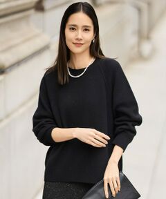 自由区 / ジユウク ニット・セーター | 【カタログ掲載】ウールカシミヤブレンドスパンコールラグランスリーブ ニット