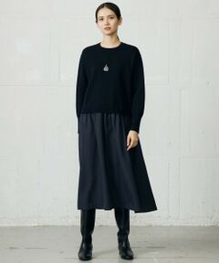 自由区 / ジユウク ロング・マキシ丈ワンピース | 【カタログ掲載】ウールミラノ異素材 ワンピース