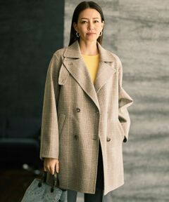 自由区 / ジユウク その他アウター | 【カタログ掲載】ウールリバーチェック柄ダブルブレスト コート