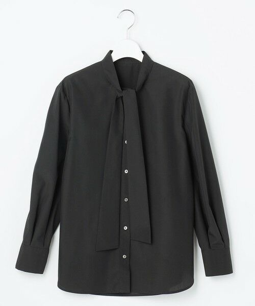 自由区/ジユウク ナチュラルタッチボウタイ ブラウス ブラック 40