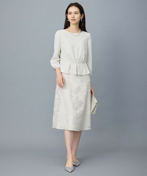 自由区 / ジユウク ロング・マキシ丈ワンピース | 【カタログ掲載】フラワーオパールプリント ワンピース(ベージュ)