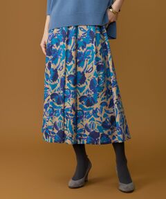 【SHIHOさん着用】アートタッチフラワープリント スカート