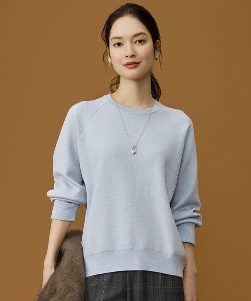 自由区 / ジユウク ニット・セーター | 【カタログ掲載】スムージーラグランスリーブ ニット（ライトブルー）
