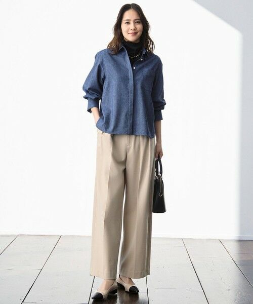 自由区 / ジユウク シャツ・ブラウス | 【大人の抜け感・セットアップ対応】ソフトリネンダンガリー シャツ | 詳細1