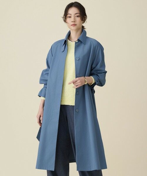 自由区 / ジユウク ステンカラーコート | コットンナイロンバルカラー コート(ブルー)