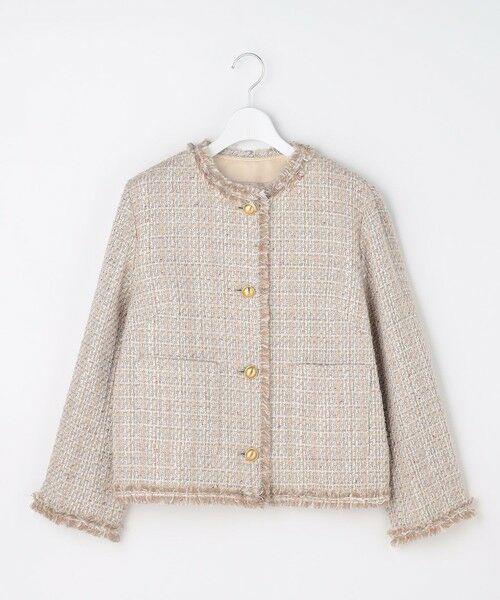 自由区 / ジユウク ノーカラージャケット | ファンシーノットツイードノーカラー ジャケット | 詳細7