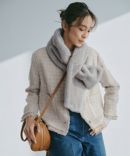 自由区 / ジユウク ノーカラージャケット | ファンシーノットツイードノーカラー ジャケット | 詳細4