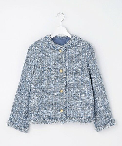 自由区 / ジユウク ノーカラージャケット | ファンシーノットツイードノーカラー ジャケット | 詳細12
