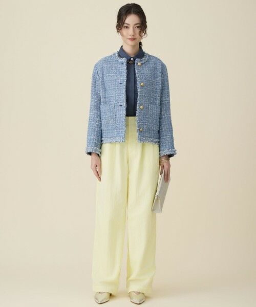 自由区 / ジユウク ノーカラージャケット | ファンシーノットツイードノーカラー ジャケット | 詳細9