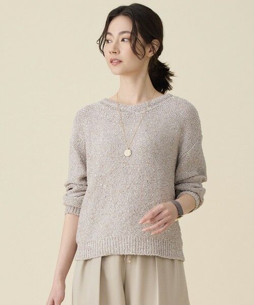 自由区 / ジユウク ニット・セーター | ラメノットスパングル ニット（ベージュ）