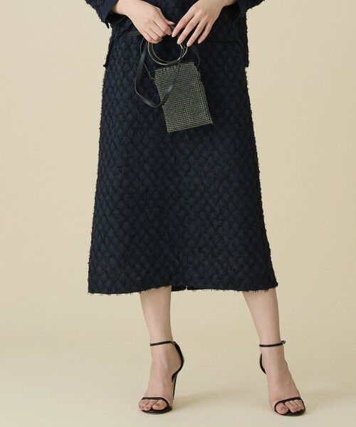 自由区 / ジユウク ミニ・ひざ丈スカート | 【セットアップ対応】ワッシャーカットジャカード スカート（ミッドナイト）