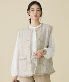 自由区 / ジユウク ベスト | ファンシーノットツイード ジレ