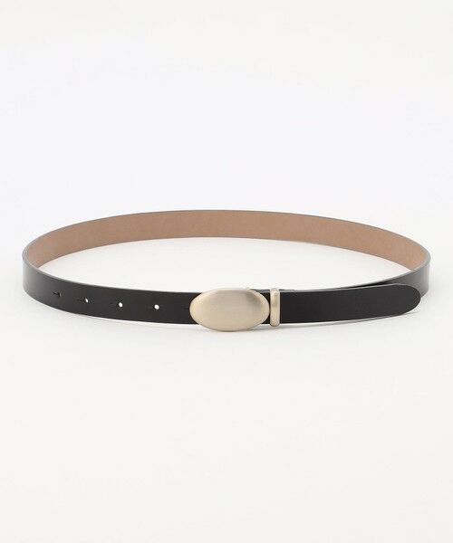 自由区 / ジユウク ベルト・サスペンダー | オーバルガラスレザー ベルト（ブラック）