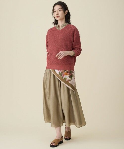 自由区 / ジユウク バンダナ・スカーフ | 【SHIHOさん着用・スタイリングのアクセントに・大判】ボタニカルプリント スカーフ | 詳細3