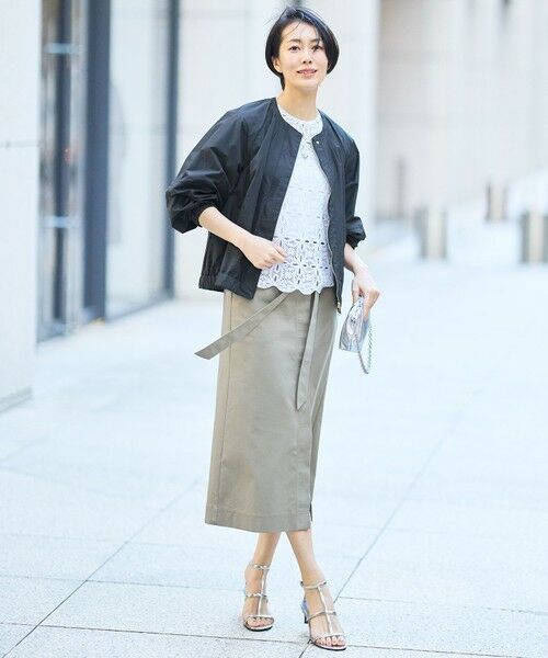 自由区 / ジユウク ミニ・ひざ丈スカート | 【カタログ掲載】ブラッシュドコットンサテンナロー スカート | 詳細5