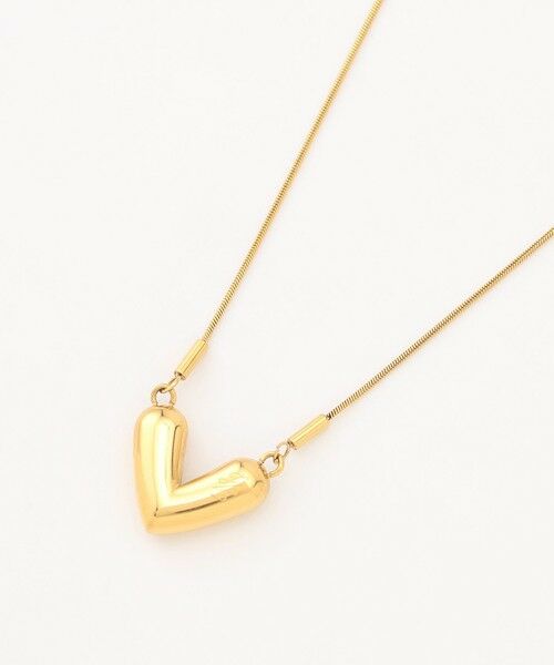 自由区 / ジユウク ネックレス・ペンダント・チョーカー | 【SHIHOさん着用・長さ調節可・ステンレス】ハートモチーフ ネックレス（ゴールド）