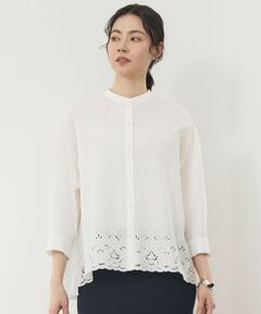 自由区 / ジユウク シャツ・ブラウス | エンブロイダリーブロードバンドカラー ブラウス