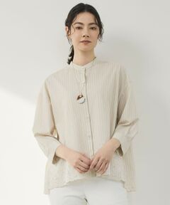 自由区 / ジユウク シャツ・ブラウス | エンブロイダリーブロードバンドカラー ブラウス