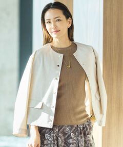 自由区 / ジユウク ノーカラージャケット | 【カタログ掲載・セットアップ対応】リネンストレッチノーカラー ジャケット