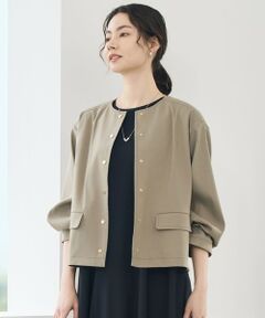 自由区 / ジユウク ノーカラージャケット | 【カタログ掲載・セットアップ対応】リネンストレッチノーカラー ジャケット