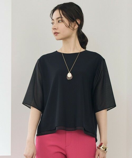 自由区 / ジユウク カットソー | 【カタログ掲載】ストレッチアムンゼン Tブラウス（ネイビー）