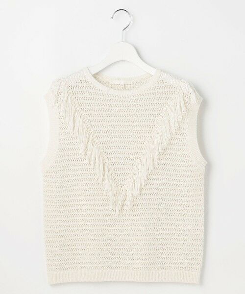 自由区 / ジユウク ベスト | 【SHIHOさん着用】リネンフリンジ ベスト | 詳細2