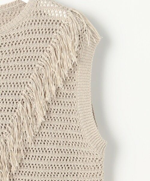 自由区 / ジユウク ベスト | 【SHIHOさん着用】リネンフリンジ ベスト | 詳細8