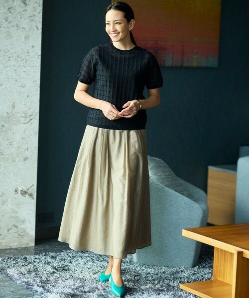 自由区 / ジユウク ニット・セーター | 【カタログ掲載・ワコールコラボ・2点SET】シアーチェックニット プルオーバー | 詳細20