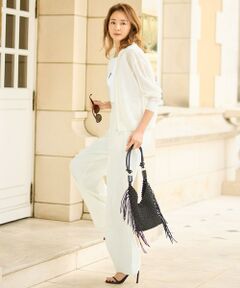 自由区 / ジユウク その他パンツ | 【SHIHOさん着用・セットアップ対応】リネンストレッチワイド パンツ