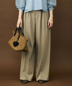 自由区 / ジユウク その他パンツ | 【SHIHOさん着用・セットアップ対応】リネンストレッチワイド パンツ