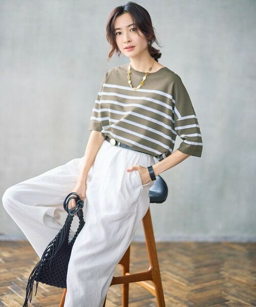 自由区 / ジユウク その他パンツ | 【SHIHOさん着用・セットアップ対応】リネンストレッチワイド パンツ | 詳細2