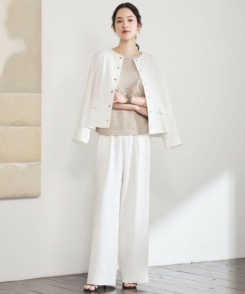 自由区 / ジユウク その他パンツ | 【SHIHOさん着用・セットアップ対応】リネンストレッチワイド パンツ | 詳細5