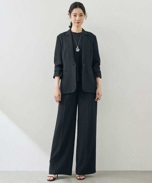 自由区 / ジユウク その他パンツ | 【カタログ掲載・セットアップ対応・セレモニー・ハレの日・通勤】テクスチャードスーツストレートワイド パンツ | 詳細12