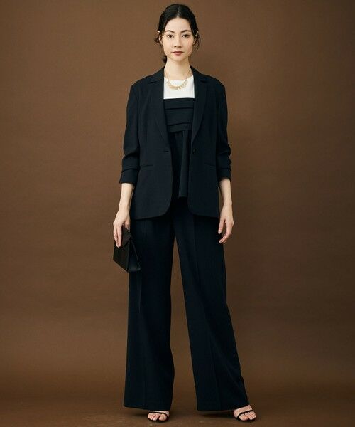 自由区 / ジユウク その他パンツ | 【カタログ掲載・セットアップ対応・セレモニー・ハレの日・通勤】テクスチャードスーツストレートワイド パンツ | 詳細13