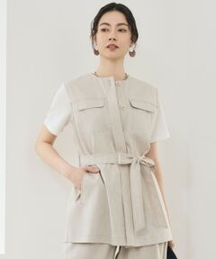 自由区 / ジユウク ベスト | 【SHIHOさん着用・セットアップ対応】リネンストレッチ ジレ