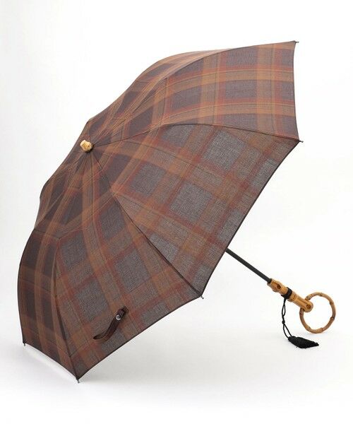 自由区 / ジユウク 傘 | エアリーチェック アンブレラ（ブラウン系チェック）