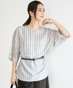 自由区 / ジユウク シャツ・ブラウス | ナチュラルリネンタックデザイン ブラウス