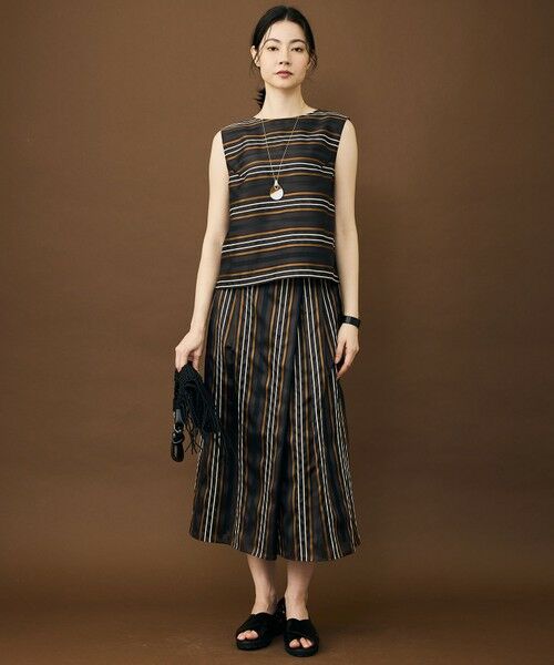 自由区 / ジユウク シャツ・ブラウス | 【カタログ掲載・セットアップ対応】マルチストライプジャカードノースリーブ ブラウス | 詳細3