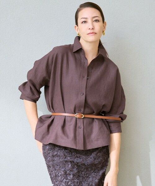 自由区 / ジユウク シャツ・ブラウス | 【カタログ掲載】トルコリネン シャツ（ブラウン）