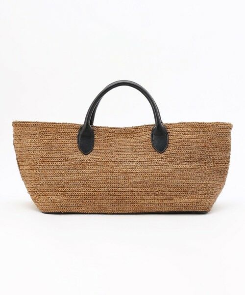 自由区 / ジユウク トートバッグ | 【SHIHOさん着用・可変デザイン・季節を彩る素材】ワイドライフィア トートバッグ（ブラウン）