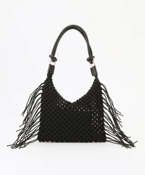 自由区 / ジユウク ショルダーバッグ | 【SHIHOさん着用・2WAY仕様・ポーチ付き】クロッシェフリンジ バッグ（ブラック）