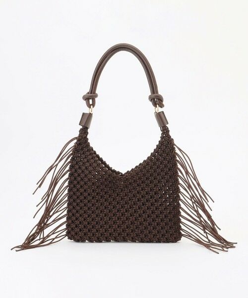 自由区 / ジユウク ショルダーバッグ | 【SHIHOさん着用・2WAY仕様・ポーチ付き】クロッシェフリンジ バッグ（ダークブラウン）