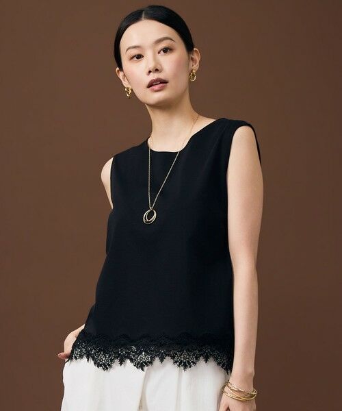 自由区 / ジユウク タンクトップ | 【累計3000枚突破の名品がアップデート・着回し力抜群】レース タンクトップ（クロ）