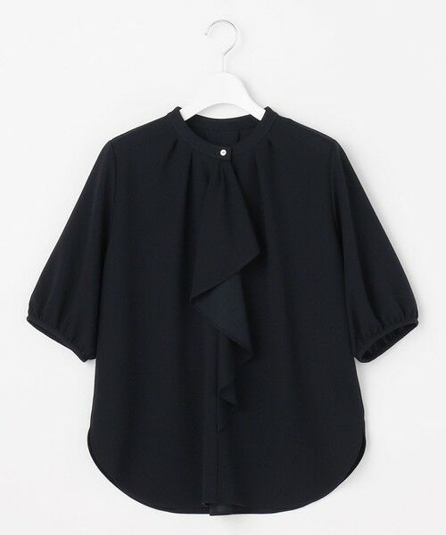 自由区 / ジユウク カットソー | 【人気素材】アムンゼンジャージー5分袖 トップス（ネイビー）