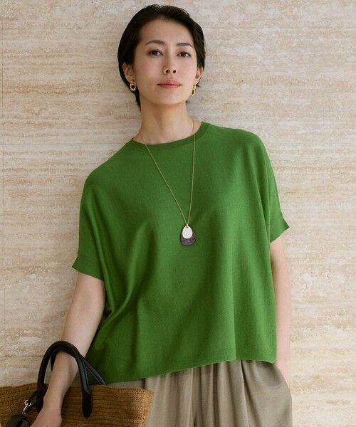 自由区 / ジユウク ニット・セーター | 【カタログ掲載】ドライシアーファインゲージプルオーバー ニット（グリーン）