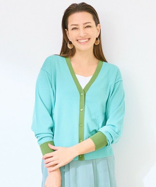 自由区 / ジユウク カーディガン・ボレロ | 【カタログ掲載】カラーブロック カーディガン（ブルー×グリーン）
